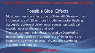 Super P-Force (Generic Sildenafil and  Dapoxetine Tablets)