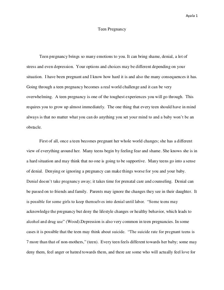 Research papers on teenage pregnancy