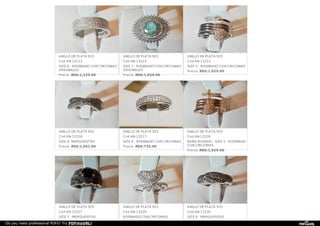 ANILLO DE PLATA 925
Cod AN-13213
SIZE 6 - RODINADO CON CIRCONIAS
ORIGINALES
Precio: RD$:1,155.00
ANILLO DE PLATA 925
Cod AN-13214
SIZE 7 - RODINADO CON CIRCONIAS
ORIGINALES
Precio: RD$:1,659.00
ANILLO DE PLATA 925
Cod AN-13215
SIZE 5 - RODINADO CON CIRCONIAS
Precio: RD$:1,029.00
ANILLO DE PLATA 925
Cod AN-13216
SIZE 6- MARQUESITAS
Precio: RD$:1,092.00
ANILLO DE PLATA 925
Cod AN-13217
SIZE 6 - RODINADO CON CIRCONIAS
Precio: RD$:735.00
ANILLO DE PLATA 925
Cod AN-13226
BAÑO ROSADO - SIZE 5 - RODINADO
CON CIRCONIAS
Precio: RD$:1,029.00
ANILLO DE PLATA 925
Cod AN-13227
SIZE 7 - MARQUESITAS
ANILLO DE PLATA 925
Cod AN-13229
RODINADO CON CIRCONIAS
ORIGINALES
ANILLO DE PLATA 925
Cod AN-13230
SIZE 6 - MARQUESITAS
Do you need professional PDFs? Try PDFmyURL!
 