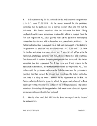 BAIL APPLN. 3128/2020 Page 3 of 5
4. It is submitted by the Ld. counsel for the petitioner that the petitioner
is in J.C. ...