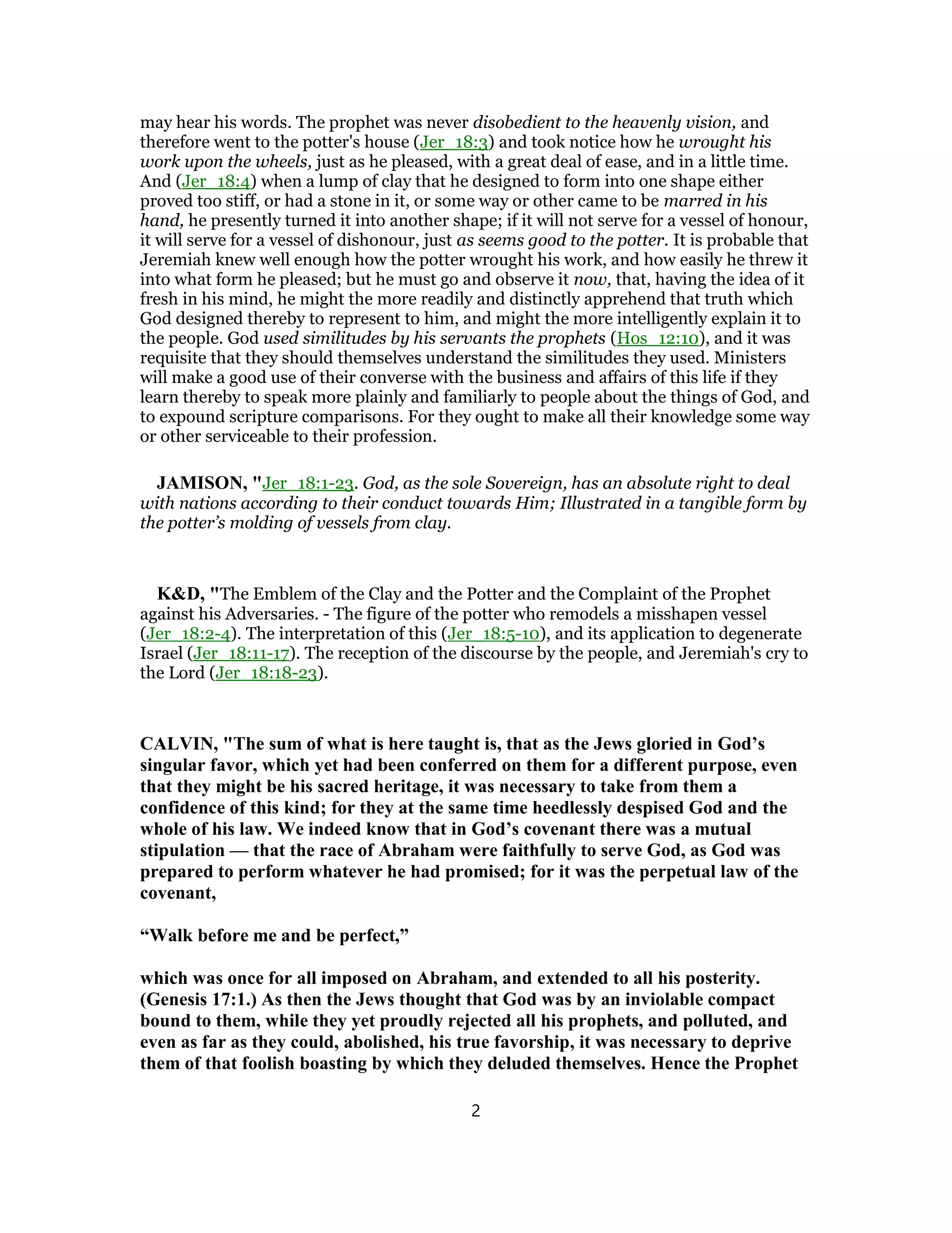 JEREMIAH 18 COMMENTARY PDF