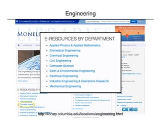 Engineering
http://library.columbia.edu/locations/engineering.html
 