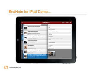 EndNote for iPad Demo…
 