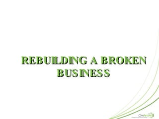 REBUILDING A BROKEN BUSINESS 