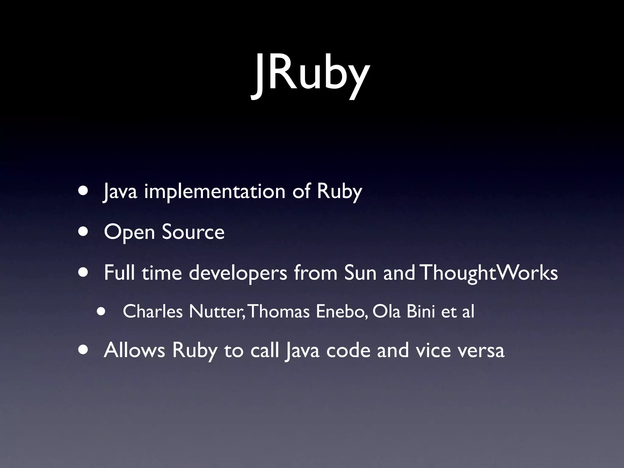 JRuby - Enterprise 2.0