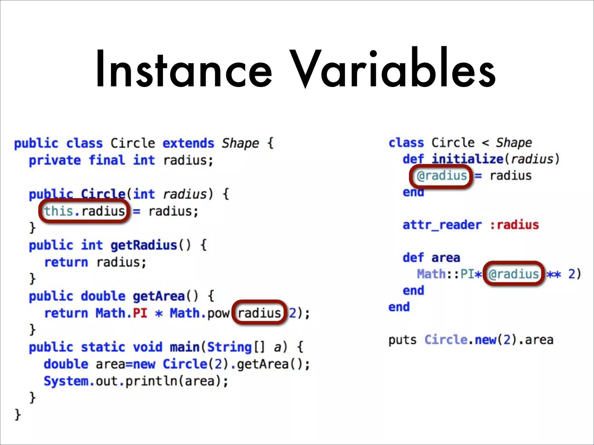 Instance Variables 