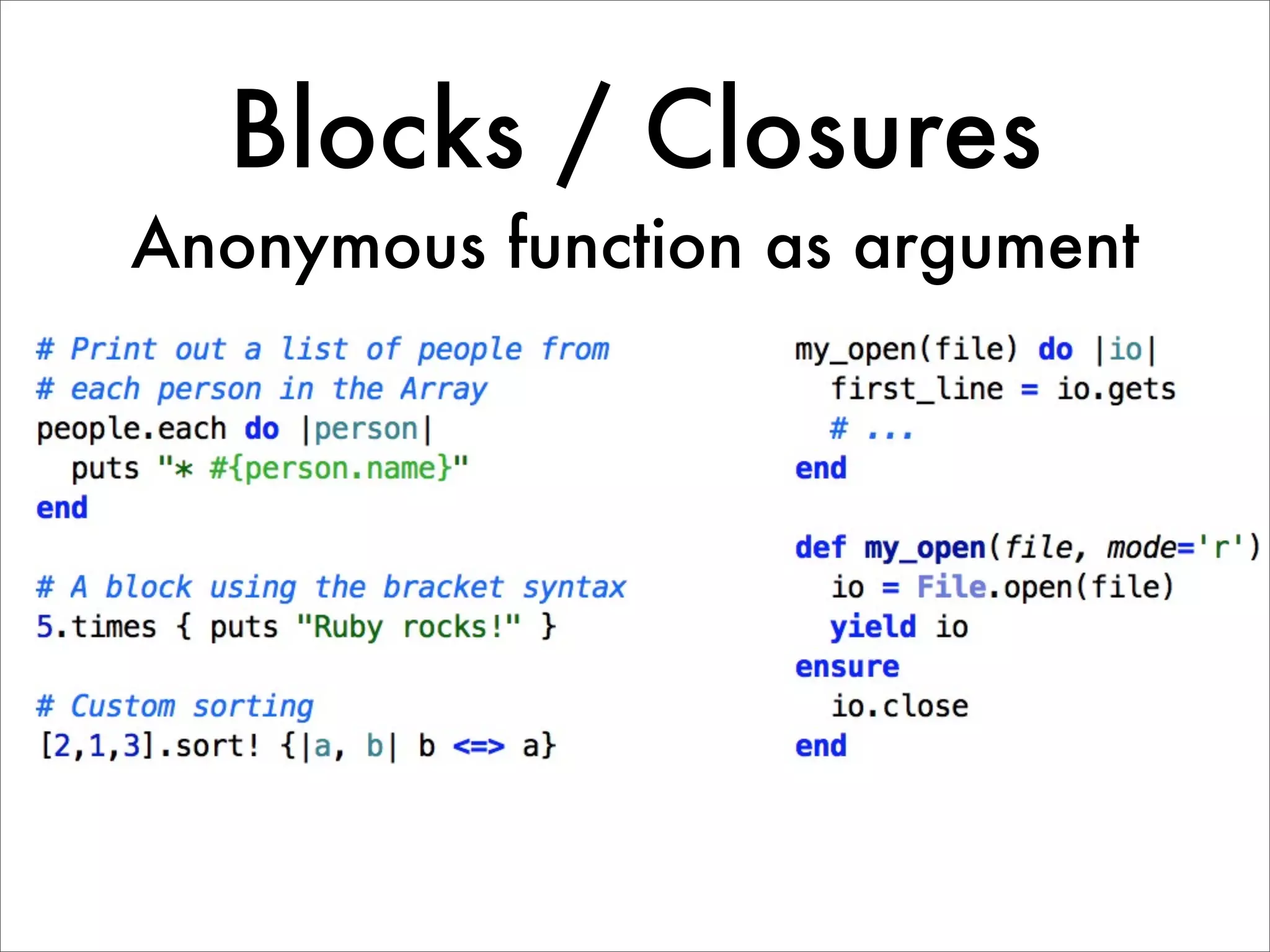 Blocks / Closures Anonymous function as argument 