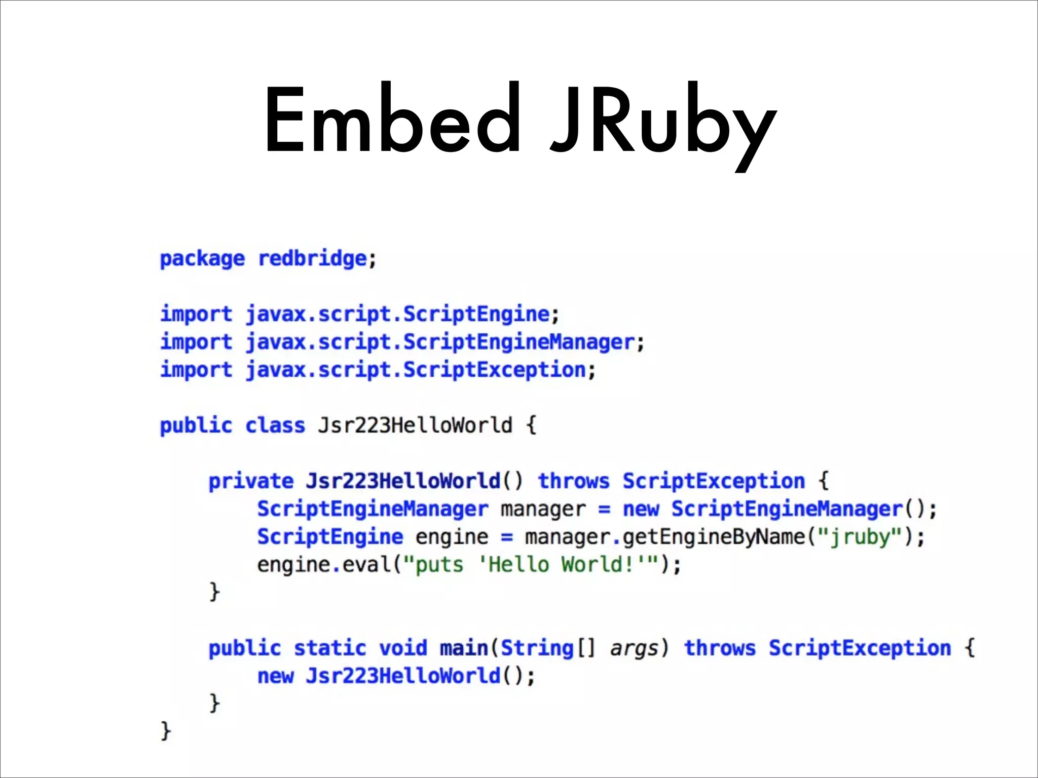 Embed JRuby 