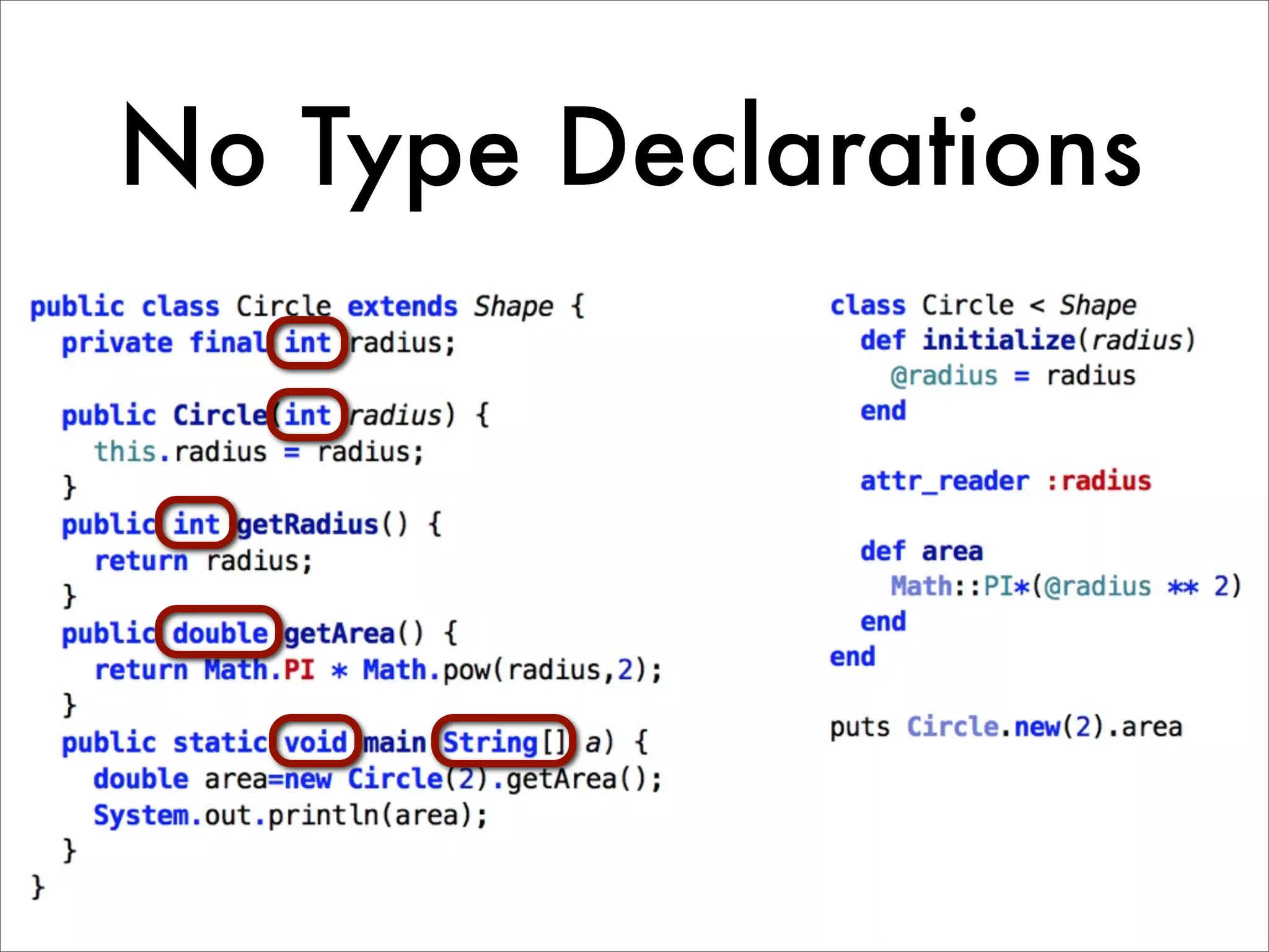 No Type Declarations 