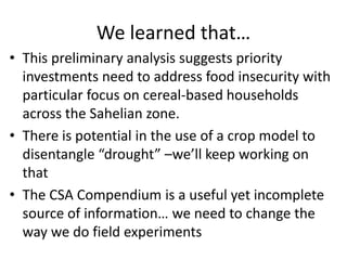 Evidence- and risk-based planning for a climate-smart agriculture