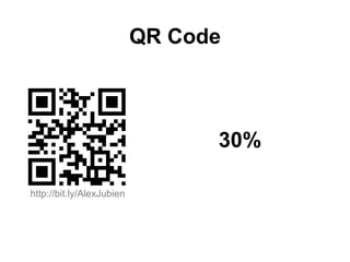 QR Code
30%
http://bit.ly/AlexJubien
 