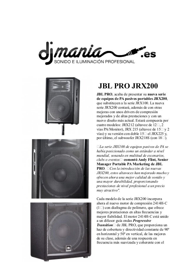 jbl jrx 200