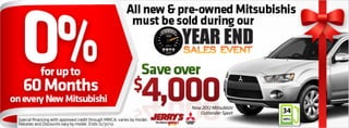 Year End Sales Event at Jerry's Mitsubishi in Baltimore, Maryland