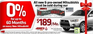 12 Days of Deals at Jerry's Mitsubishi in Baltimore, Maryland