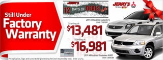 12 Days of Deals at Jerry's Mitsubishi in Baltimore, Maryland