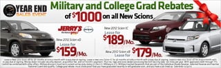 Year End Sales Event at Jerry's Scion in Baltimore, Maryland