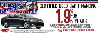 Certified Used Car Financing at Jerrys Toyota in Baltimore, Maryland