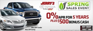 Spring Sales Event at Jerry's Toyota in Baltimore, Maryland