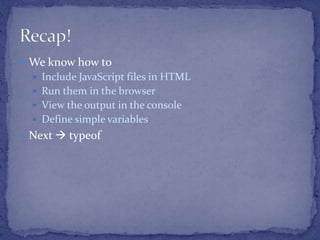 JavaScript Basics - GameCraft Training | PPT