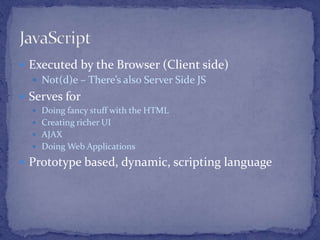 JavaScript Basics - GameCraft Training | PPT