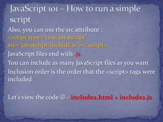 JavaScript Basics - GameCraft Training | PPT