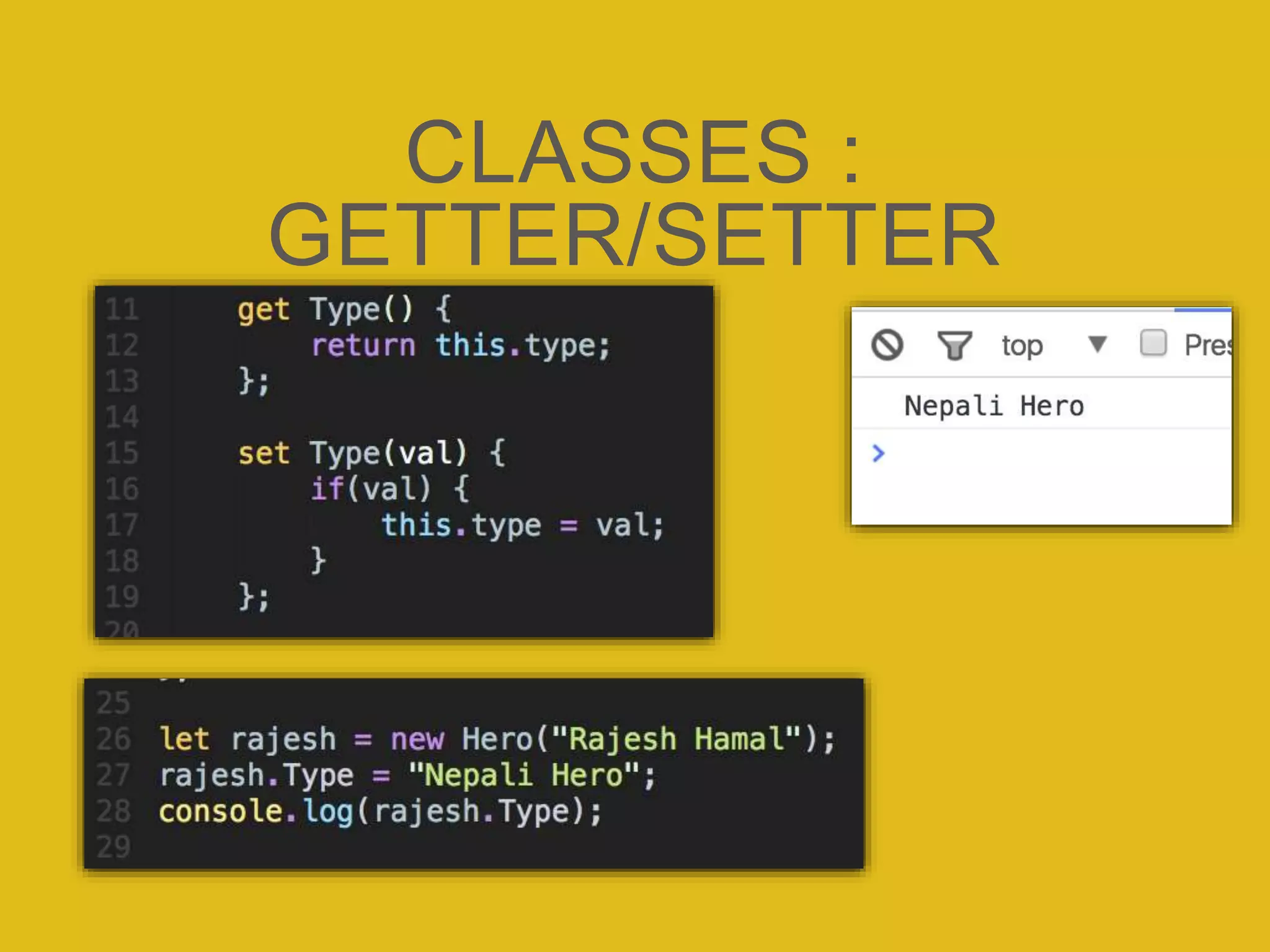 CLASSES :
GETTER/SETTER
 