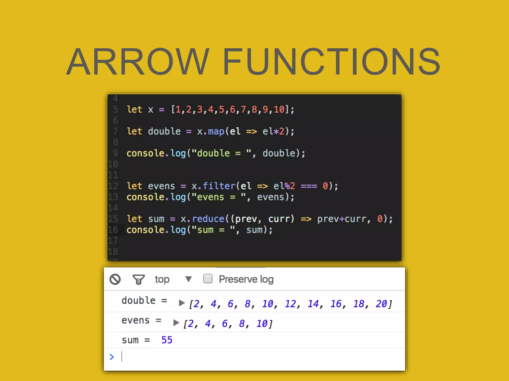 ARROW FUNCTIONS
 