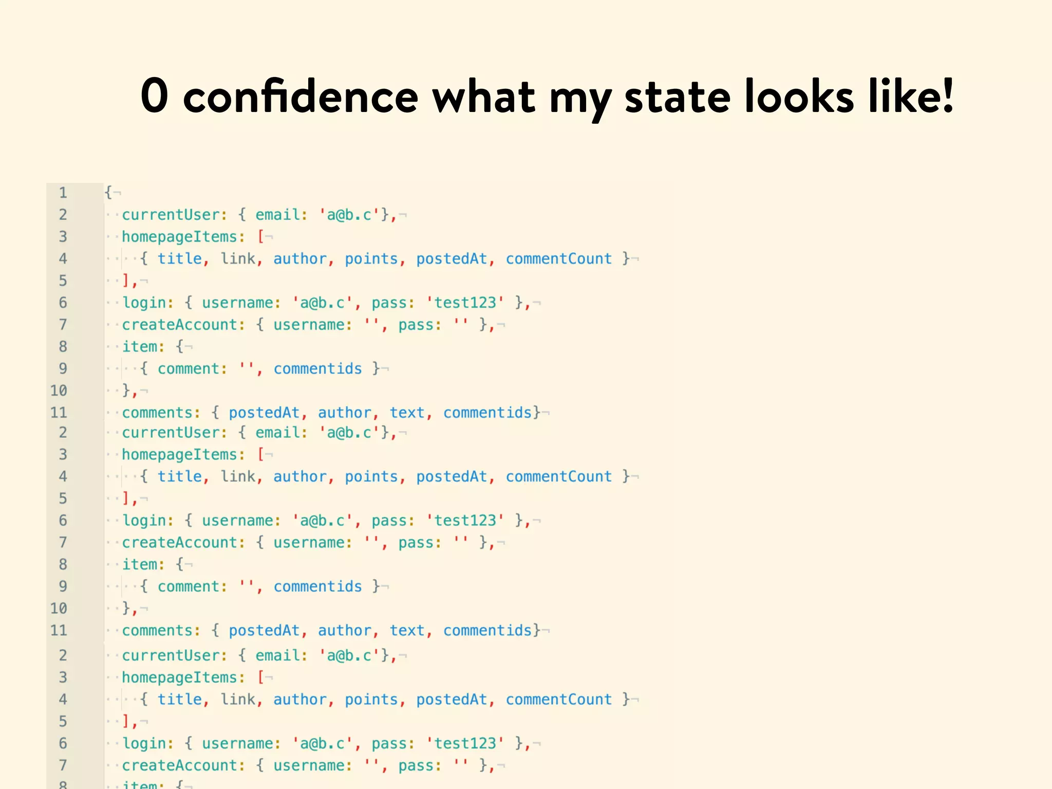 0 conﬁdence what my state looks like!
 
