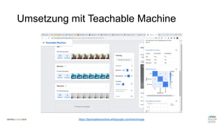 Umsetzung mit Teachable Machine
https://teachablemachine.withgoogle.com/train/image
 