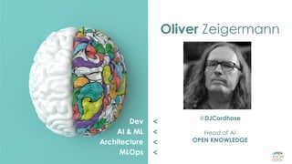 #WISSENTEILEN
@DJCordhose
Head of AI
OPEN KNOWLEDGE
Oliver Zeigermann
Dev
AI & ML
Architecture
MLOps
<
<
<
<
 