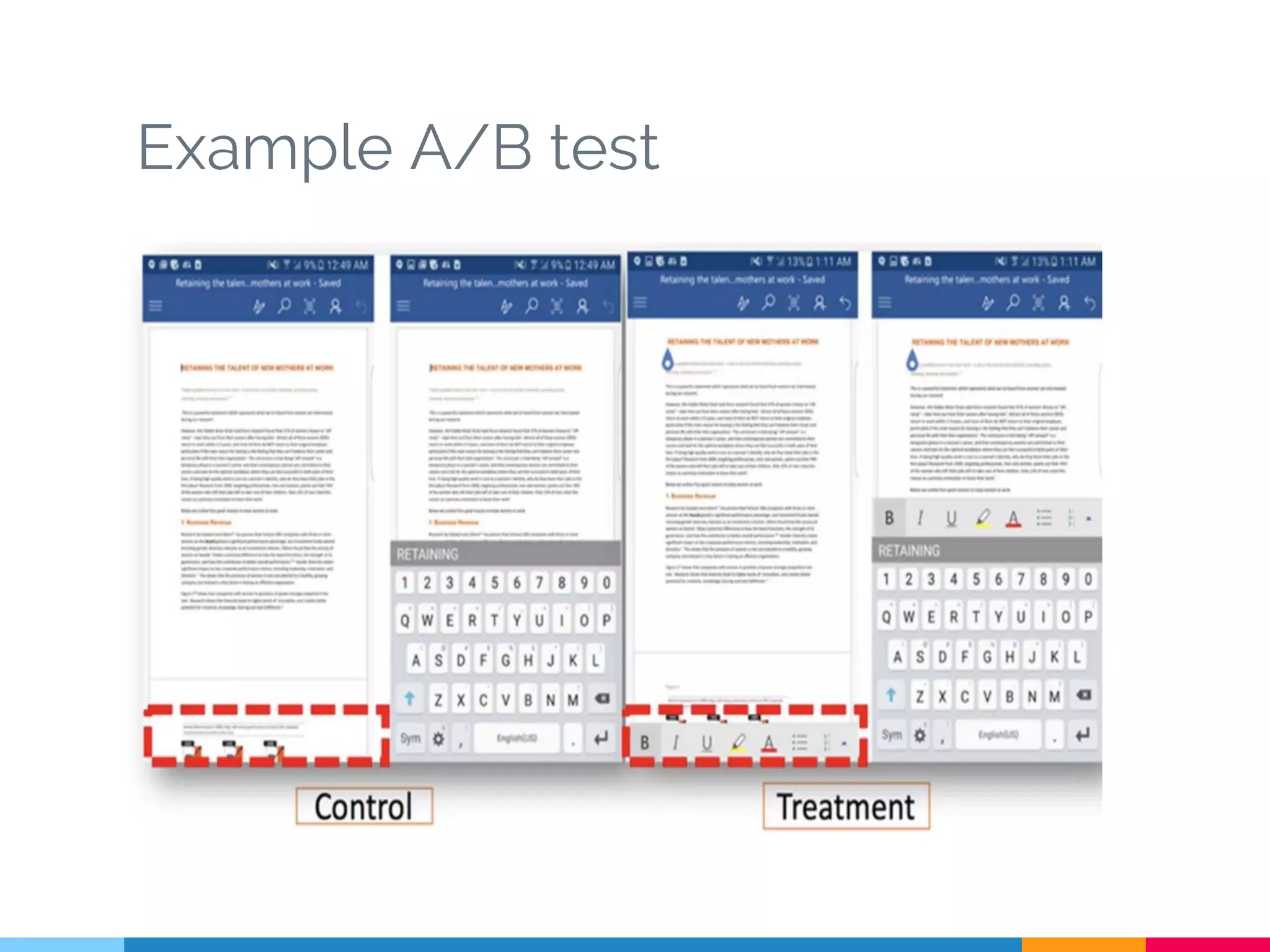 Example A/B test
 