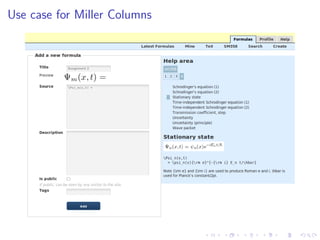 Use case for Miller Columns
 