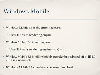 Testing Mobile JavaScript Slide 32