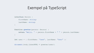 Exempel på TypeScript
 