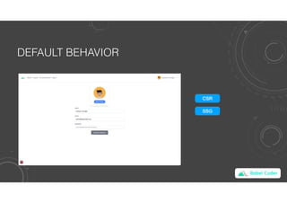 Babel Coder
DEFAULT BEHAVIOR
CSR
SSG