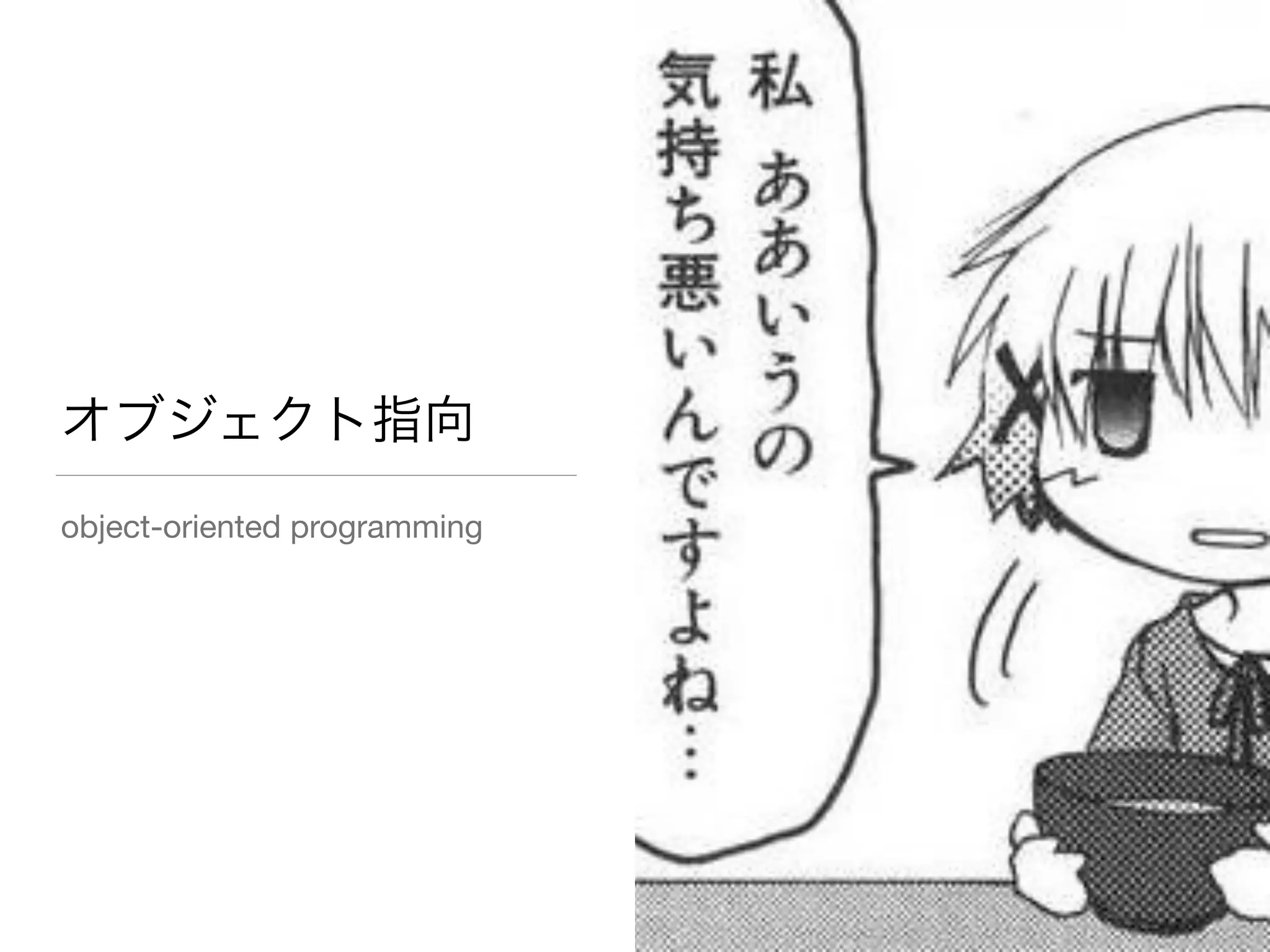 オブジェクト指向
object-oriented programming
 