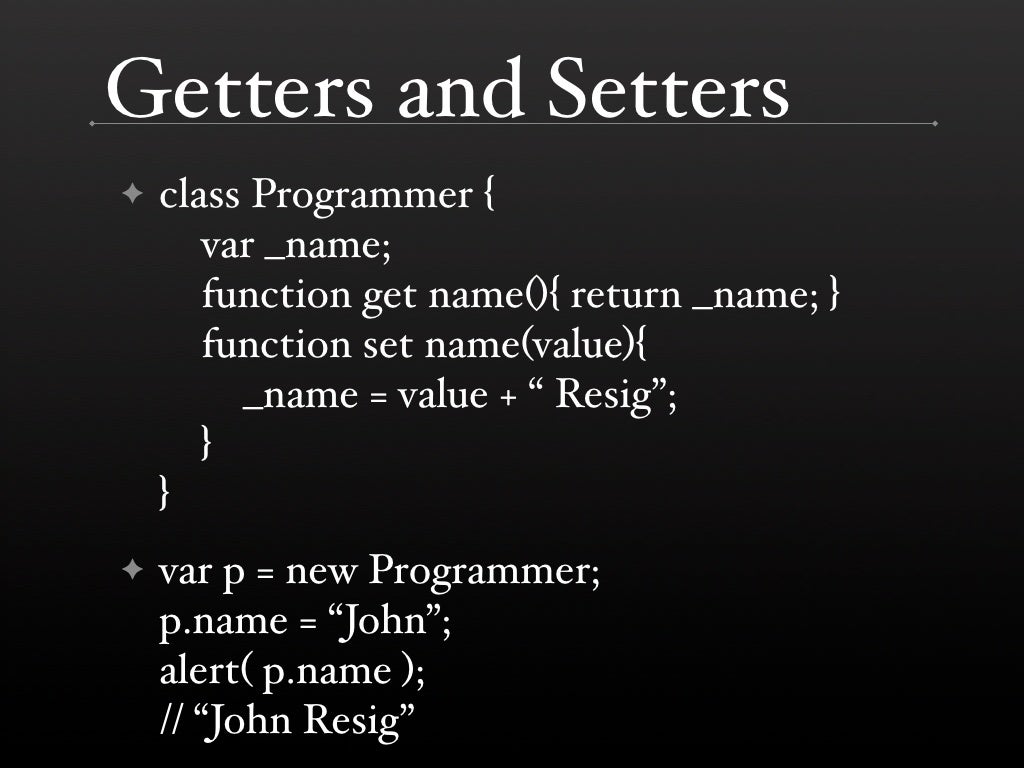 Getters and Setters class Programmer