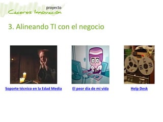 3. Alineando TI con el negocio
El peor día de mi vidaSoporte técnico en la Edad Media Help Desk
 