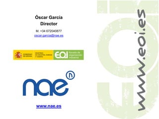 www.nae.es
Óscar García
Director
M. +34 672040877
oscar.garcia@nae.es
 