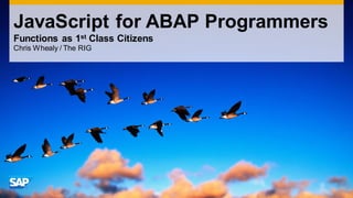 JavaScript for ABAP Programmers
Functions as 1st Class Citizens
Chris Whealy / The RIG

 