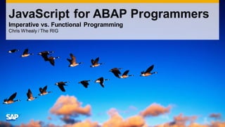 JavaScript for ABAP Programmers
Imperative vs. Functional Programming
Chris Whealy / The RIG

 