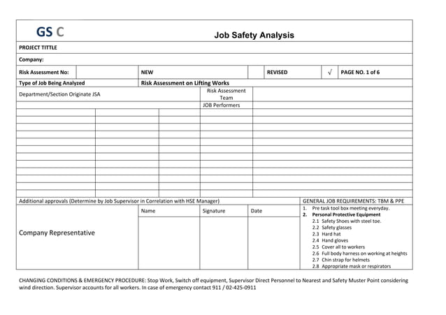 Job Safety Analysis For Lifting Activity By Crane | JSA | Gaurav Singh ...