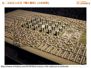 © LIFULL Co.,Ltd.   　本書の無断転載、複製を固く禁じます。  39	
ル・コルビュジエ「輝く都市」(1930年年)
h.p://www.archdaily.com/411878/ad-­‐classics-­‐ville-­‐radieuse-­‐le-­‐corbusier	
 