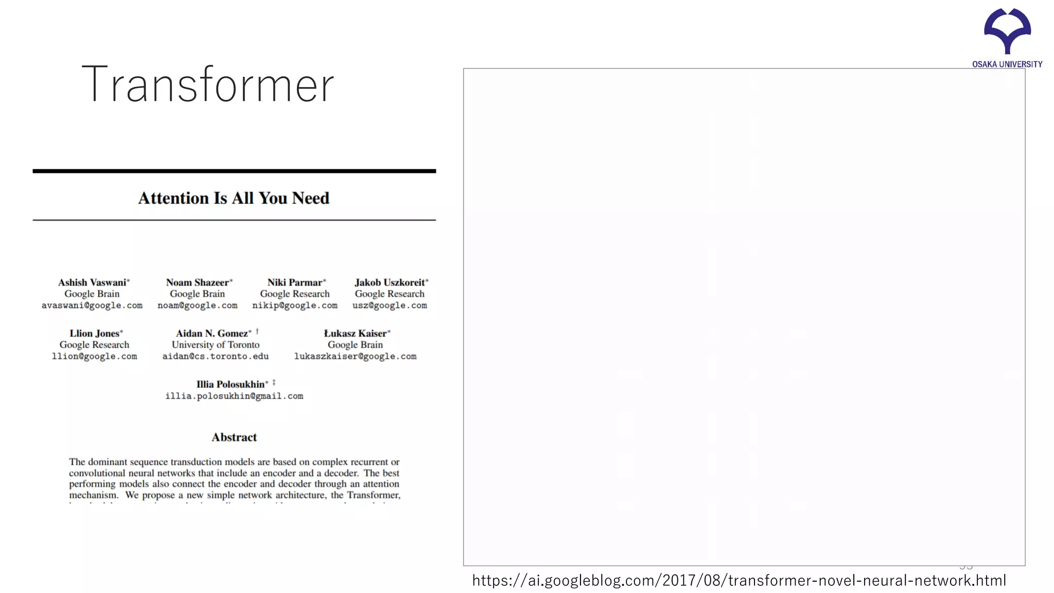 Transformer
53
https://ai.googleblog.com/2017/08/transformer-novel-neural-network.html
 