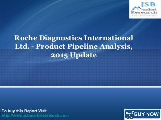 To buy this Report Visit
http://www.jsbmarketresearch.com
Roche Diagnostics International
Ltd. - Product Pipeline Analysis,
2015 Update
 