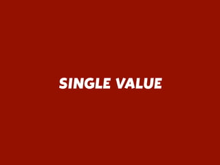 SINGLE VALUE
 