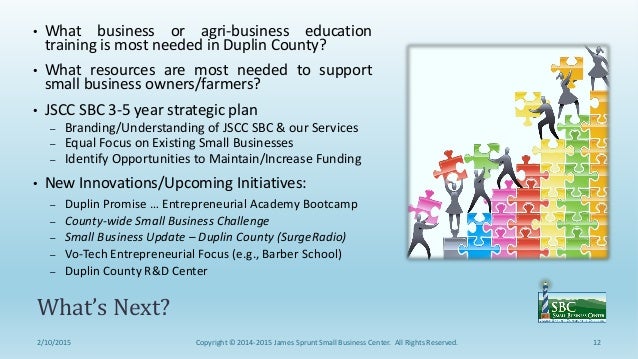 new overview presentation for the small business center at jscc