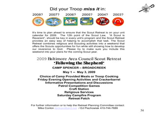 Session Three: Basic Skills for Catholic Scouting 