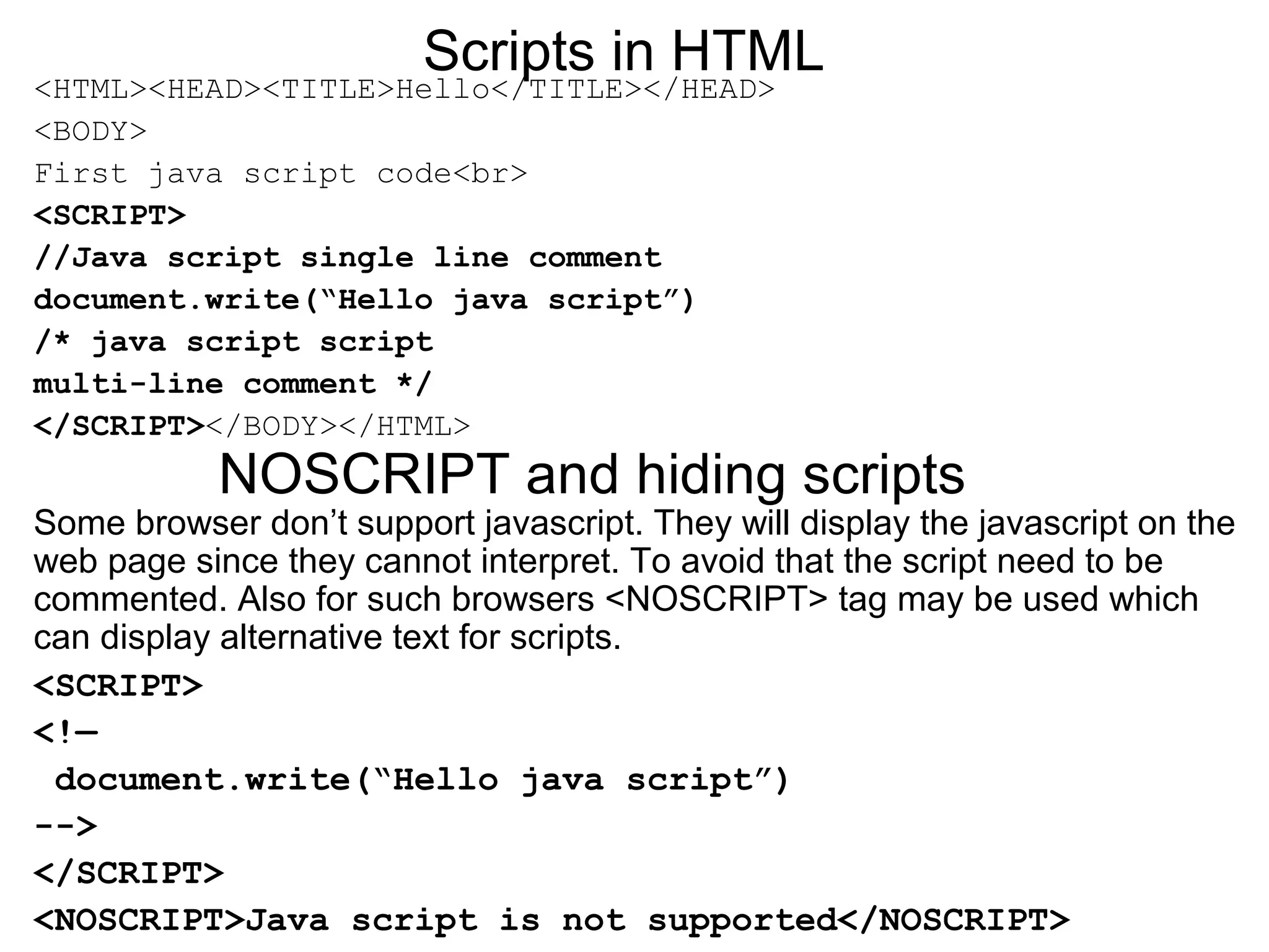 Jscript Fundamentals