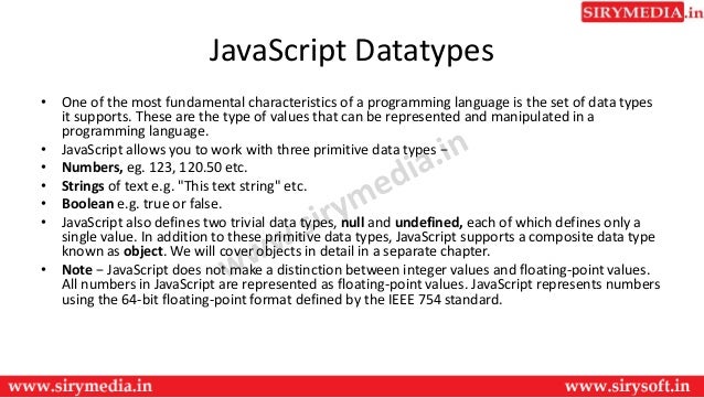 Js datatypes